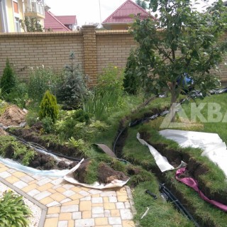 Укладка полива по существующему газону