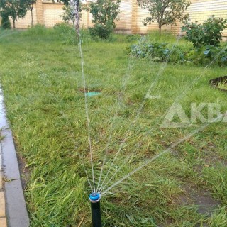 Газон после монтажа системы полива