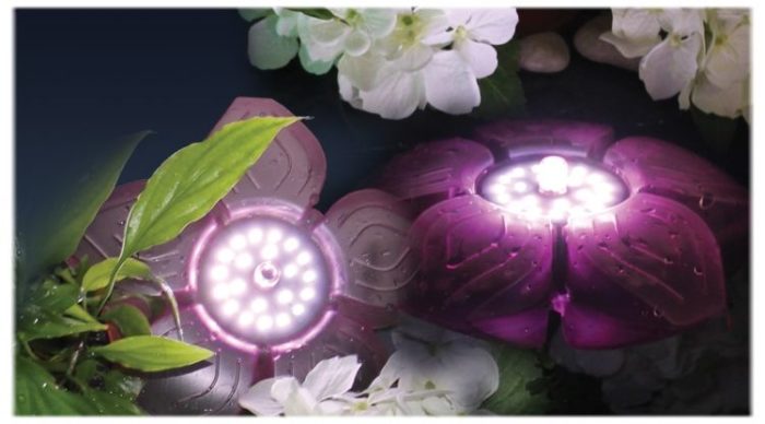 Подводная подсветка Sicce Flower LED Basic в действии